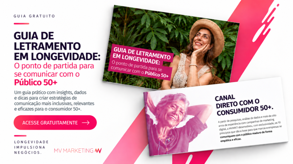Letramento em Longevidade - Banner Material Rico | MV Marketing